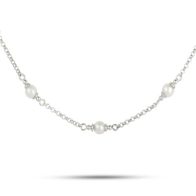 Collier Fragments d'Argent Avec Perles