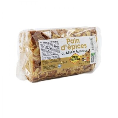 Pain d'épices 25% Miel et Fruits secs 250 g