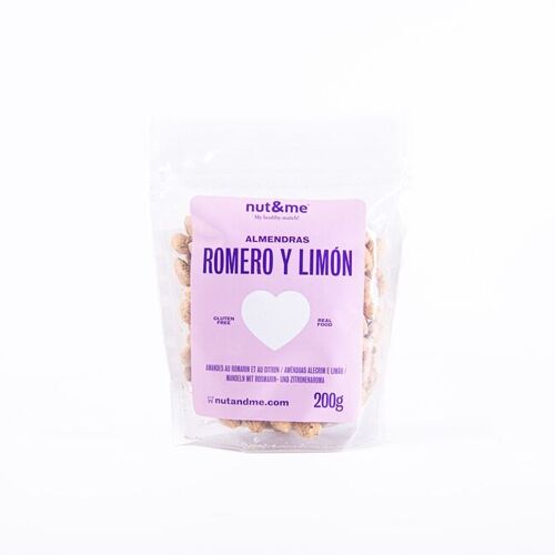 Almendras sabor romero y limón 200g nut&me - Snack saludable