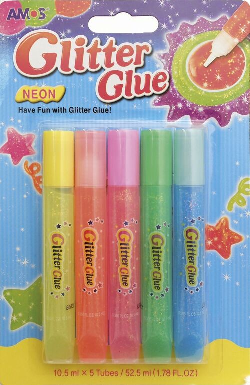 CRAYONS COLLE PAILLETTEE - COULEURS NEON GLITTER GLUE