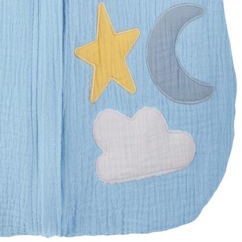 Hi Little One - Mousseline 2 couches Day & Night Baby Blue 6