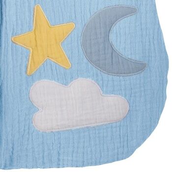 Hi Little One - Mousseline 2 couches Day & Night Baby Blue 9