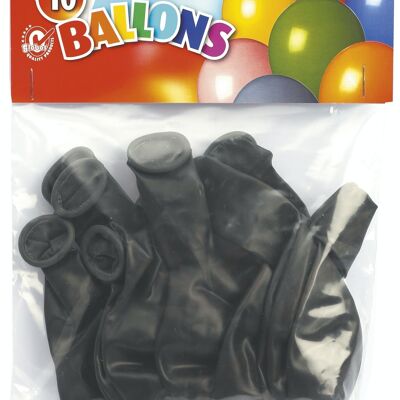 10 BLACK METAL BALLOONS