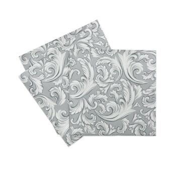 Serviette Cascade en gris de Linclass® Airlaid 40 x 40 cm, 50 pièces 2