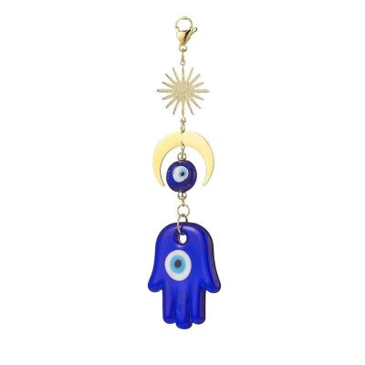 Evil Eye Sun, Moon e Hamsa Hand Hanging