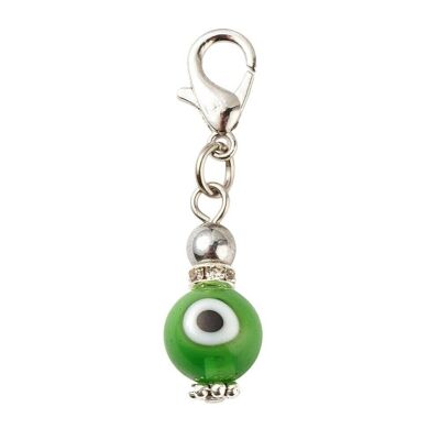 Evil Eye Hanging Lampwork Ball Keychain, Assorted Colour