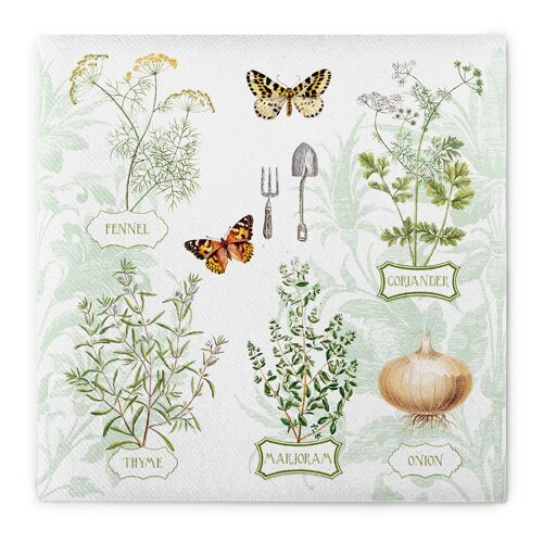 Serviette Fresh Herbs aus Linclass® Airlaid 40 x 40 cm, 50 Stück