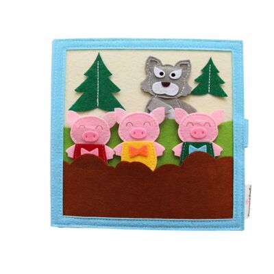 Quiet Book Three little pigs with finger puppets