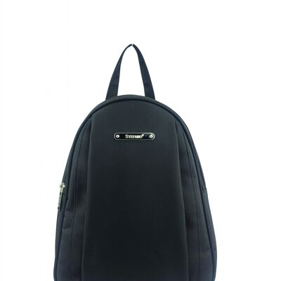 Stefano backpack with two main zip compartments "light as a feather" in black