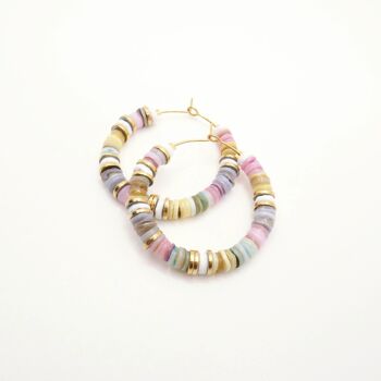 Boucles d'oreilles Luna Pastel en perles heishi pour un style hippie chic 3