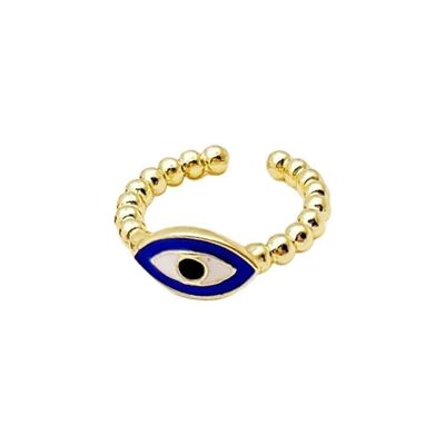 Anillo Mal de Ojo, Oro, Ojo Aurum (#2), Azul