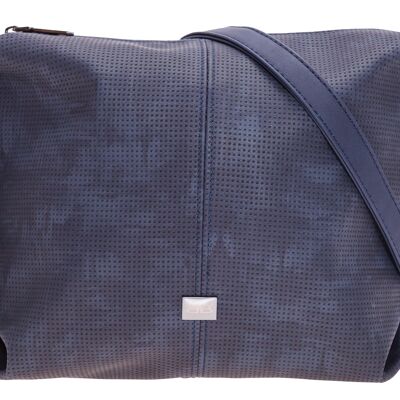 Bernardo Bossi small shoulder bag landscape format "Perforated Diversity" in blue