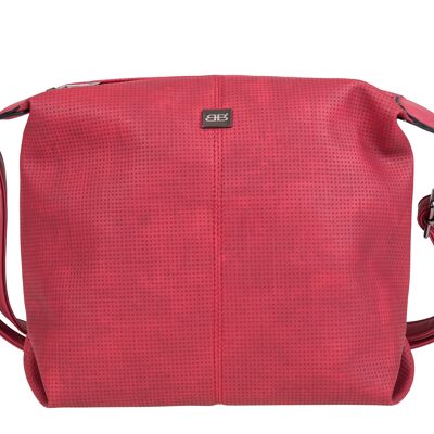 Bernardo Bossi piccola borsa a tracolla formato orizzontale "Perforated Diversity" in rosso