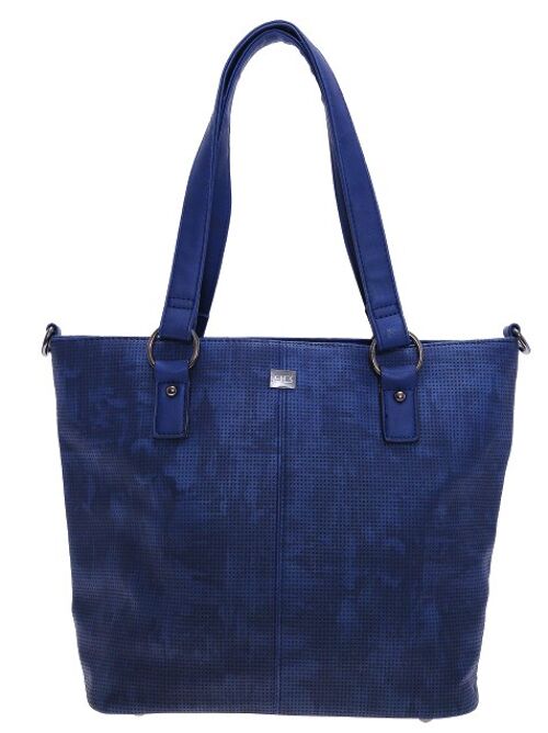 Bernardo Bossi Henkeltasche Bowlingbag "Perforated Diversity" in blau