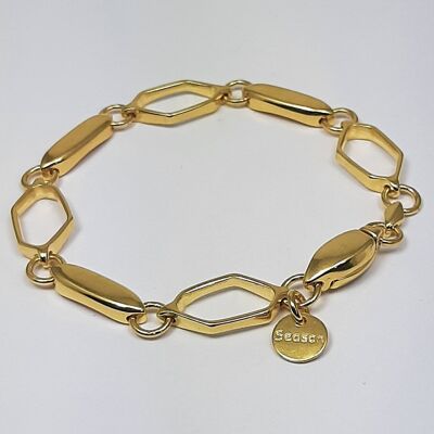 NEXUS link bracelet 24K gold plated with magnetic clasp