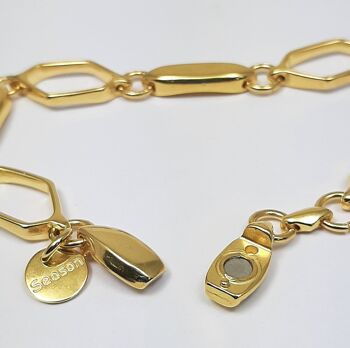 Bracelet à maillons NEXUS plaqué or 24 carats avec fermoir magnétique 2