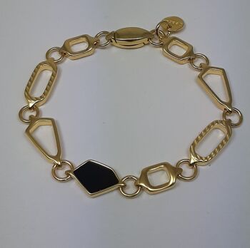 Bracelet à maillons NEXUS plaqué or 24 carats avec fermoir magnétique 1