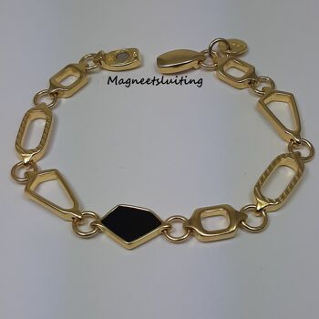 Bracelet à maillons NEXUS plaqué or 24 carats avec fermoir magnétique 2