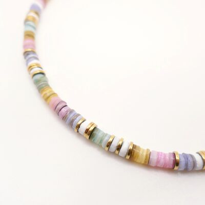 Gisèle Pastel necklace in colorful surf style heishi beads