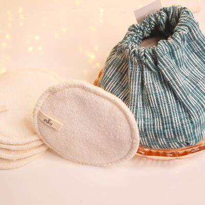 Pouch of 5 washable make-up remover cottons