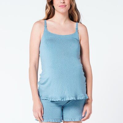 Ruffled Nursing Pajama Top