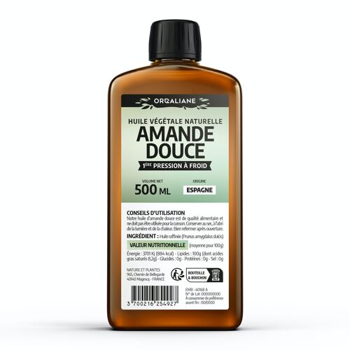 Huile d'amande douce - 500 ml