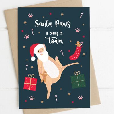 Cartolina di Natale del gatto grasso