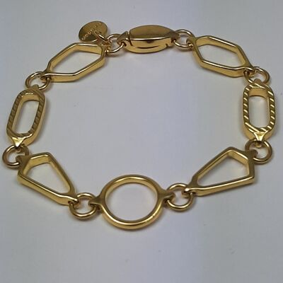 NEXUS link bracelet 24K gold plated with magnetic clasp