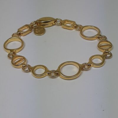 Bracciale a maglie NEXUS placcato oro 24K con chiusura magnetica