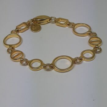 Bracelet à maillons NEXUS plaqué or 24 carats avec fermoir magnétique 1