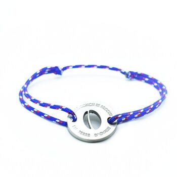 Bracelet tricolore bleu - Ovalie Original 1