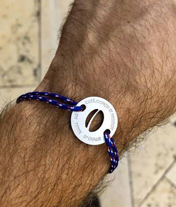Bracelet tricolore bleu - Ovalie Original 2