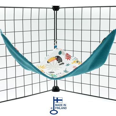 Guinea Pig Hammock / Guinea Pig Cage Accessories / Fleece Corner Hammock Jungle