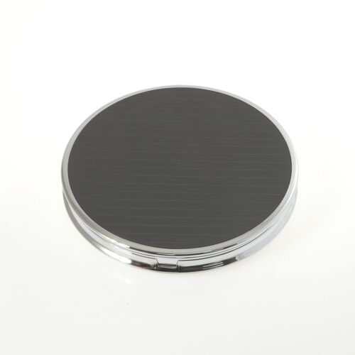 Round travel two faces chromed magnifying make-up mirror