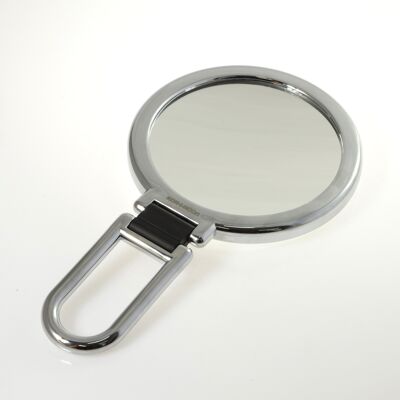 Two faces chromed foldable magnifying make-up mirror