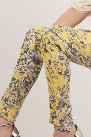 Pantalon imprimé floral jaune - Liya 2