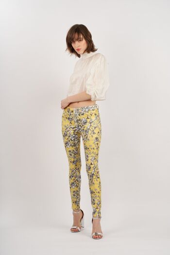 Pantalon imprimé floral jaune - Liya 3