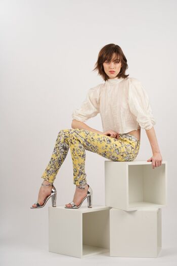 Pantalon imprimé floral jaune - Liya 5