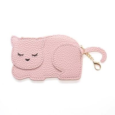 Cat Katie coin purse - The elegant kitten Pink