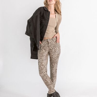 Pantalón revestido con estampado de leopardo - Loula