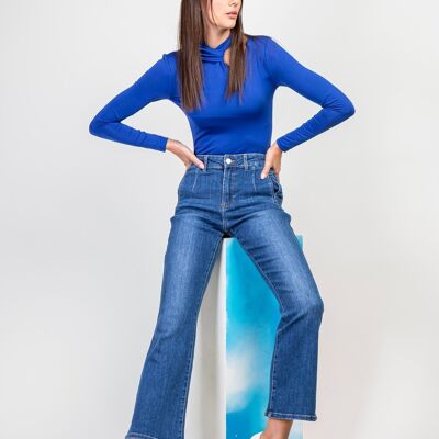 Blaue Schlagjeans mit hoher Taille – Betsy