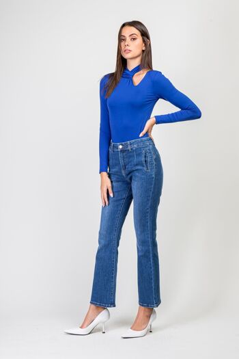 Jean bleu flare taille haute - Betsy 4