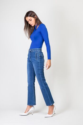 Jean bleu flare taille haute - Betsy 5