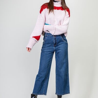 Jeans mit weitem Bein und hoher Taille – Bonnie
