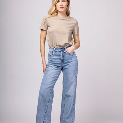 Flared jeans with slit - True