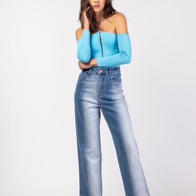 Weite blaue Jeans mit Farbverlauf - Fency