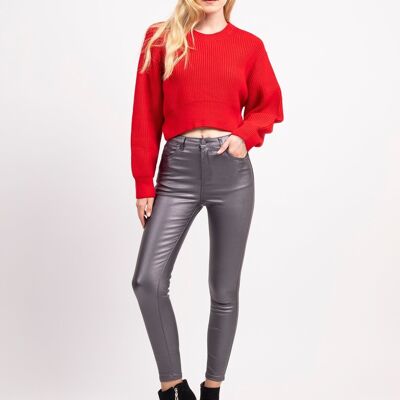 Pantalon slim enduit - Romy