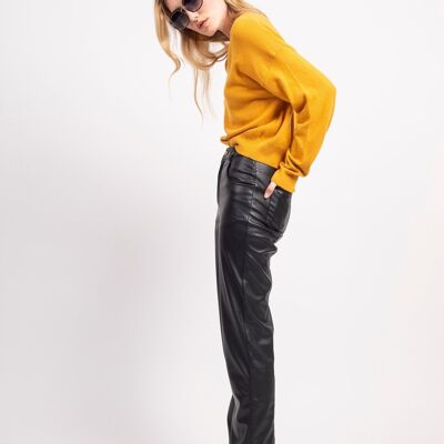 Straight faux leather pants - Path