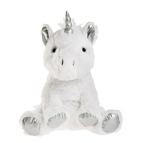 Bouillotte peluche licorne blanche