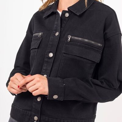 Black jacket with large pockets - Klark